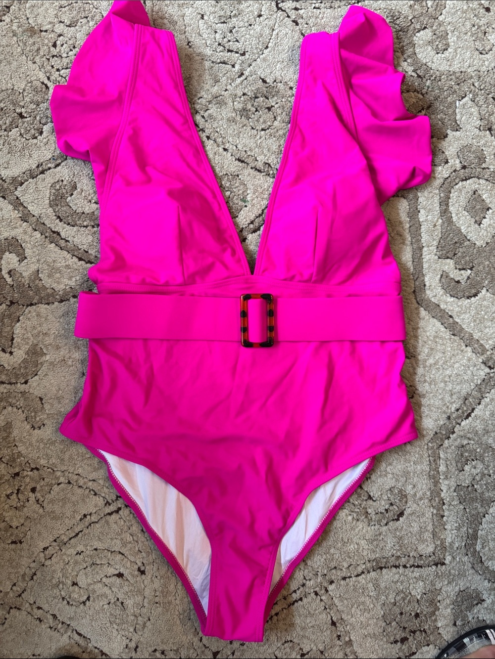 Avanova NWT Fuchsia One-Piece Swimsuit with Ruffle Straps